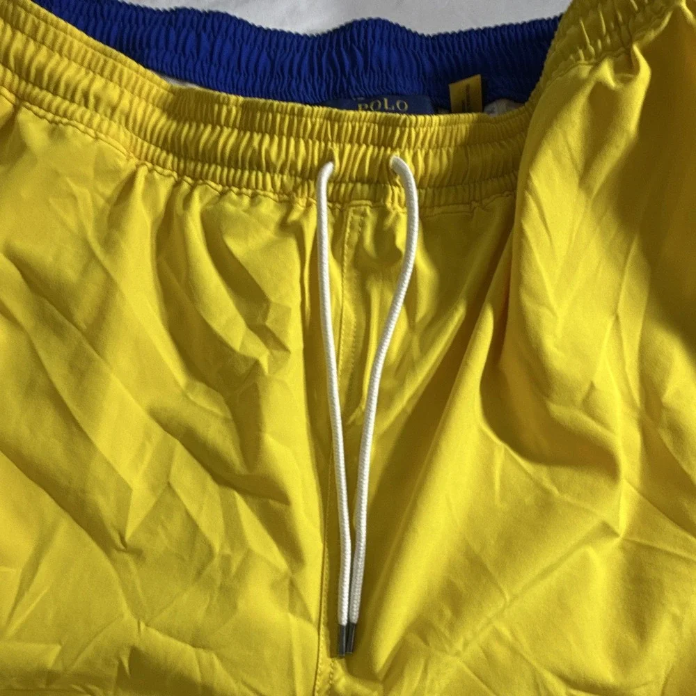 Polo Ralph Lauren Men's Yellow Swim Shorts Big & Tall 2XB Elastic Drawstring